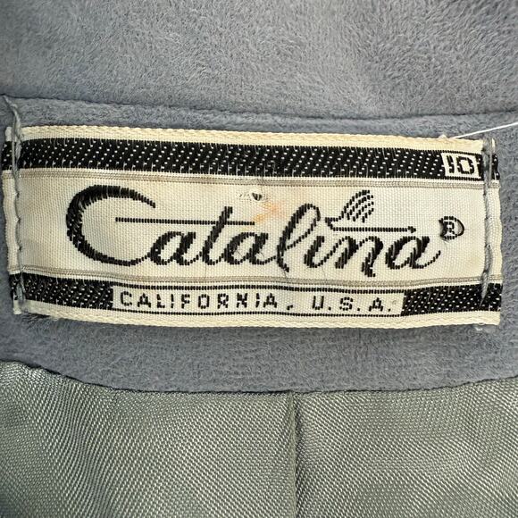 Vintage 60s Catalina Soft Blue Gray Blazer Women’s 10 Lined Mod Jacket Made USA - Picture 5 of 8